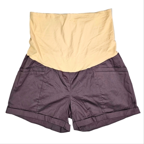 *NWT Maacie Maternity Shorts Size X Large Purple - Picture 1 of 3